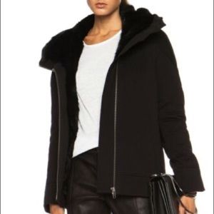 Helmut Lang Black Magna Fur-trim Tech Jacket size P / 2 / XS